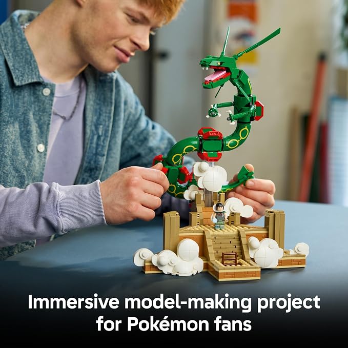 LEGO Pokémon Rayquaza 72168 | Collectible Building Set for Adults, Ages 18+, Posable Pokémon Model Kit for Display, Bedroom, Desk or Book Shelf Decor