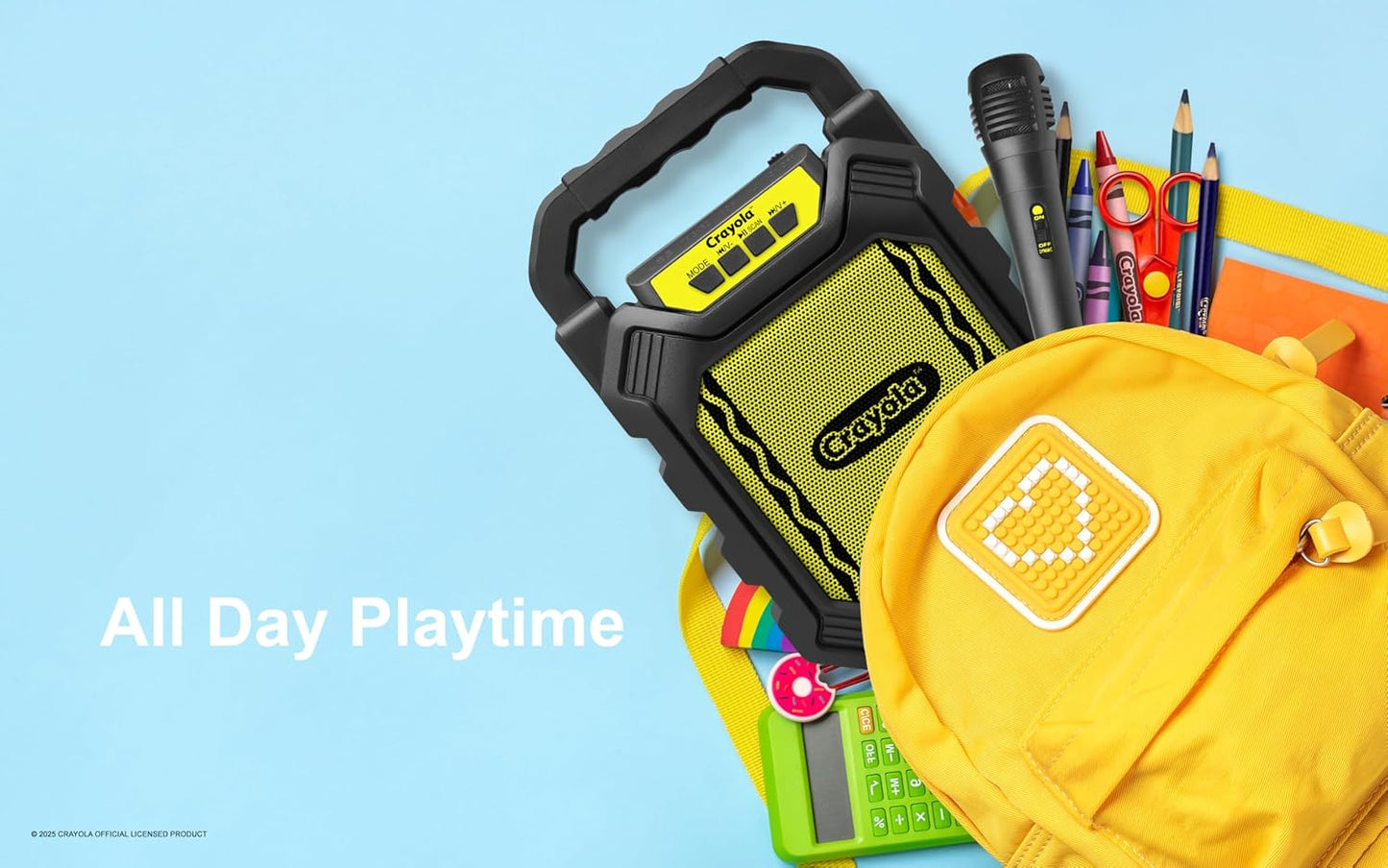 Crayola Mini Karaoke Machine for Kids, Bluetooth Speakers with Microphone | 4" Driver 10W Peak Power, Loud HD Sound, Rechargeable Mini Portable Bluetooth Speaker, USB, TWS, Indoor/Outdoor Party