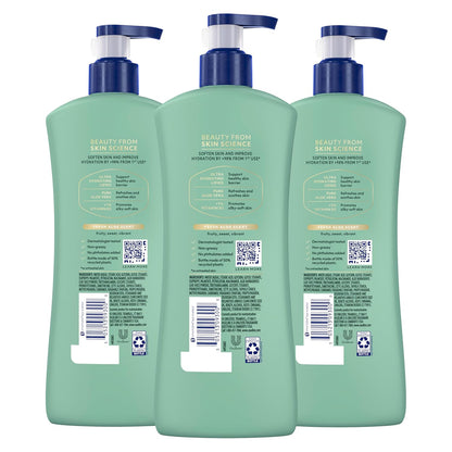 Vaseline Intensive Care Body Lotion for Dry Skin Soothing Hydration Lotion Made with Ultra-Hydrating Lipids + 1% Aloe Vera Extract to Refresh Dehydrated Skin 20.3 oz, Pack of 3 (packaging May Vary)