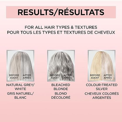 L’Oreal Paris Le Color Gloss One Step In-Shower Toning Hair Gloss, Neutralizes Brass, Conditions & Boosts Shine, Silver, 4 Ounce