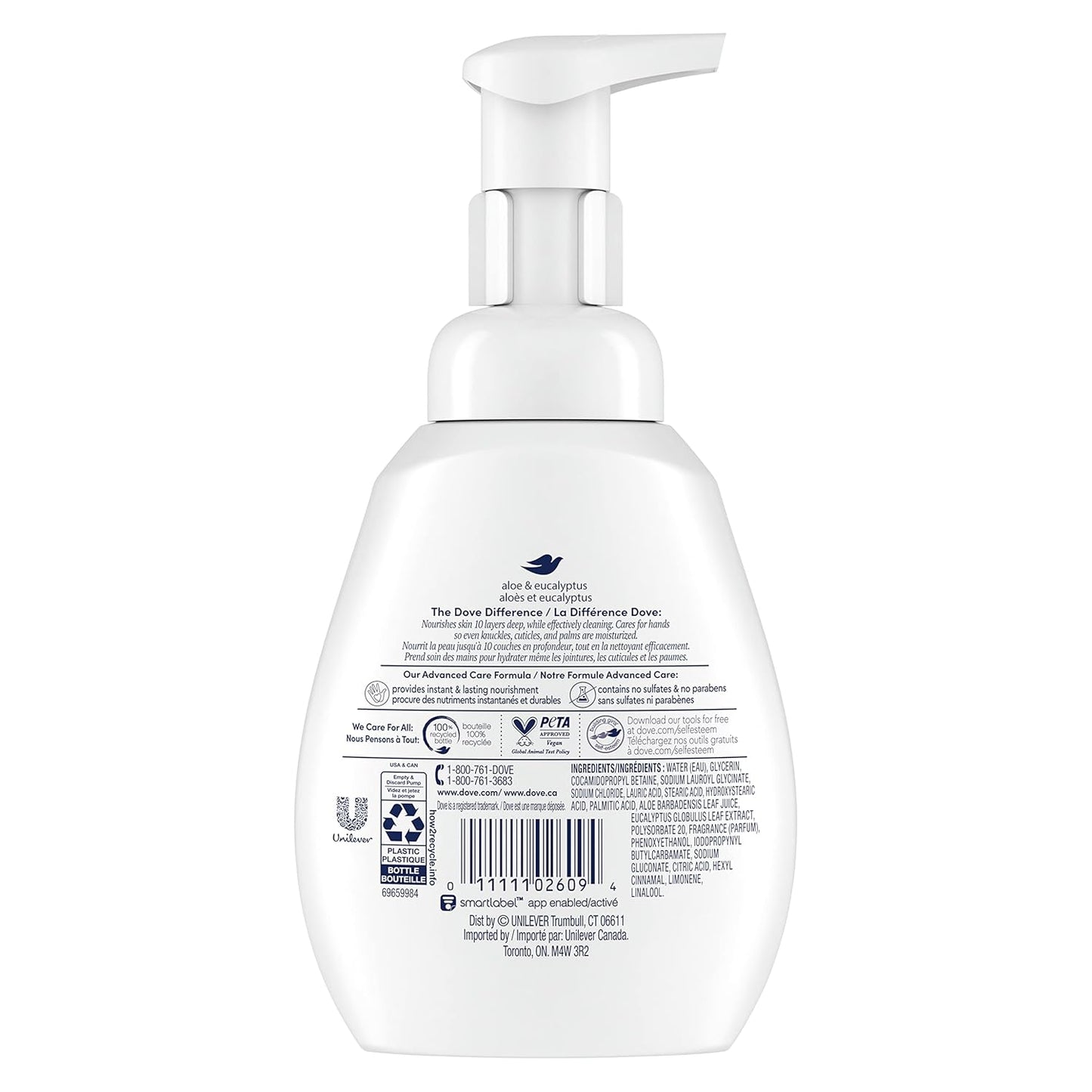 Dove Foaming Hand Wash Aloe & Eucalyptus Protects Skin from Dryness,More Moisturizers than the Leading Ordinary Hand Soap,10.1 oz,(Pack of 8)
