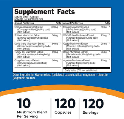 Nutricost Mushroom Complex Supplement, 120 Capsules for 120 Servings