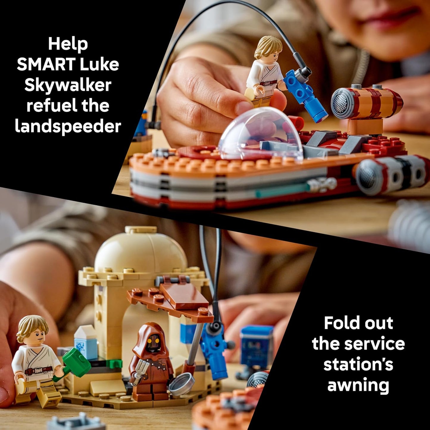 LEGO Star Wars SMART Play: Luke’s Landspeeder - Building Toy for Action Play - Compatible Set with a SMART Tag and 2 Minifigures - Gift for Boys, Girls and Kids Ages 6+ - 75420