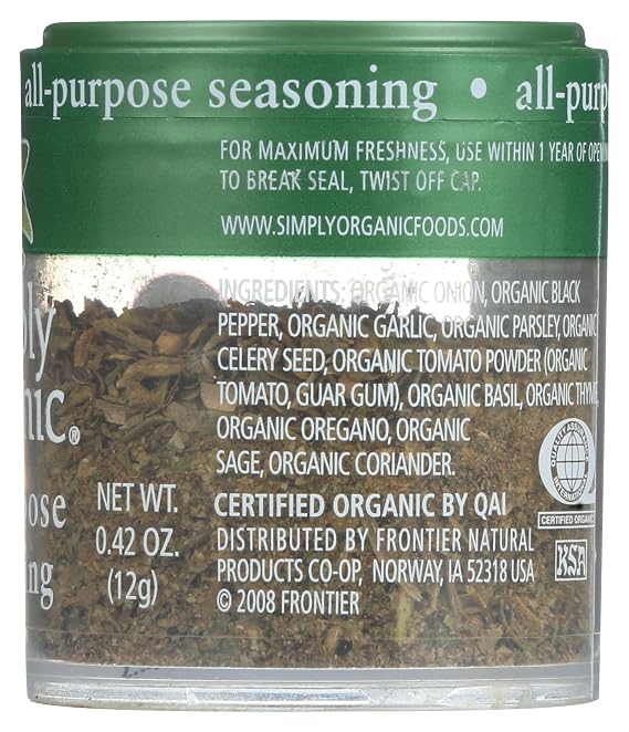 Simply Organic All-Purpose Seasoning, Certified Organic, Kosher, Mini Spices | 0.42 Ounce (Pack of 1)