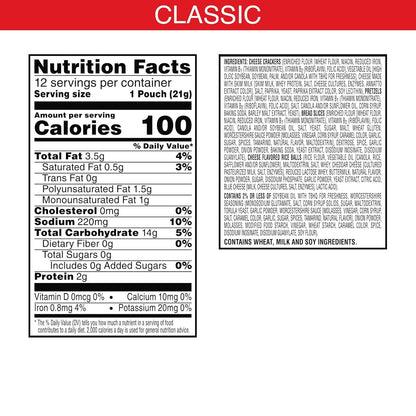 Cheez-It Snack Mix, Lunch Snacks, Office and Kids Snacks, Classic, 36oz Case (4 Boxes)