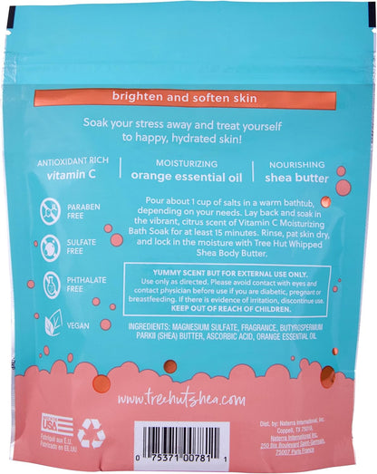 Tree Hut Vitamin C Brightening Bath Soak, Bath Salt with Orange Essental Oils & Shea Butter 16 Oz