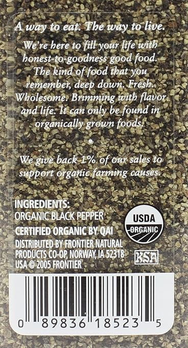 Simply Organic Ground Black_Pepper, Medium Ground_Pepper, Certified Organic, Kosher, Potent_Pepper Taste, 2.31-Ounce Jar (Pack of 5)