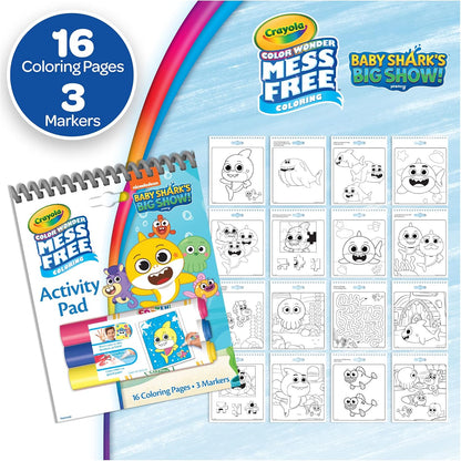 Crayola Nickelodeon Color Wonder Activity Pad Bundle (3pk), Mess Free Coloring Set for Toddlers & Kids, Blue’s Clues, Paw Patrol & Baby Shark, Gift for Kids, 3+
