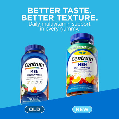 Centrum MultiGummies for Men, Assorted Fruit Flavors, 170 Count