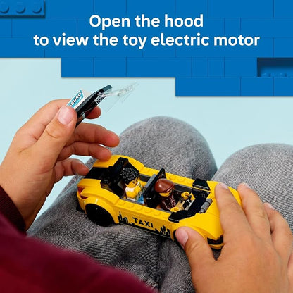 LEGO City Yellow Taxi Car Building Toy for Kids - Pretend Play Set for Boys & Girls, Ages 5+ - Toy Car W/Taxi Driver & Tourist Minifigures - Gift Idea for Birthdays - 60487