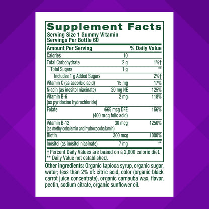 Vitafusion B-Complex Gummy Dietary Supplements, with 5 B Vitamins to Support Cellular Energy Production (1), Plus Vitamin C, Strawberry Flavor, 60 Count (Pack of 2)