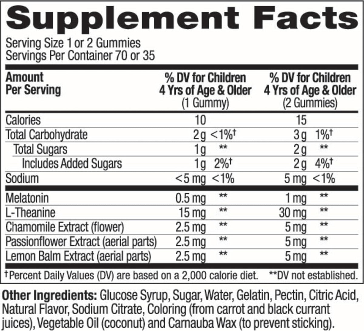 OLLY Kids Sleep, Occasional Sleep Support,* 0.5 mg Melatonin - 70 Count