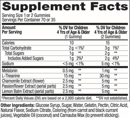 OLLY Kids Sleep, Occasional Sleep Support,* 0.5 mg Melatonin - 70 Count