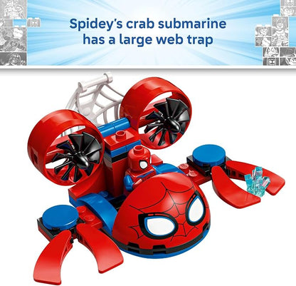 LEGO Marvel Spidey and His Amazing Friends Spidey: Underwater Vehicles Building Toy for Kids - Super Hero Pretend Play Set for Preschool Boys & Girls, Ages 4+ - Gift Idea for Birthdays - 11207