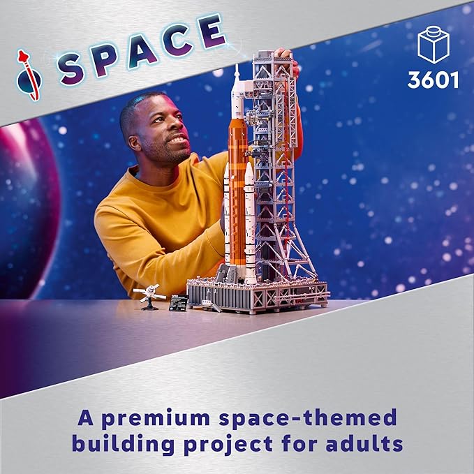 LEGO Icons NASA Artemis Space Launch System - DIY Rocket Model Building Set for Adults, Ages 18+ - Gifts for Birthdays - Unique Bedroom Decoration for Space & NASA Lovers - 10341
