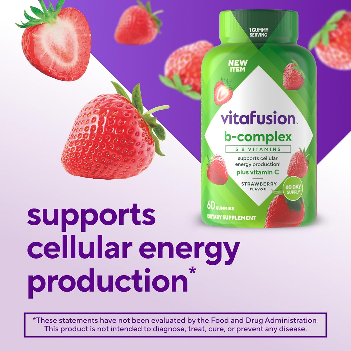 Vitafusion Vitamin B Complex Gummies Plus Vitamin C | 60 Gummies