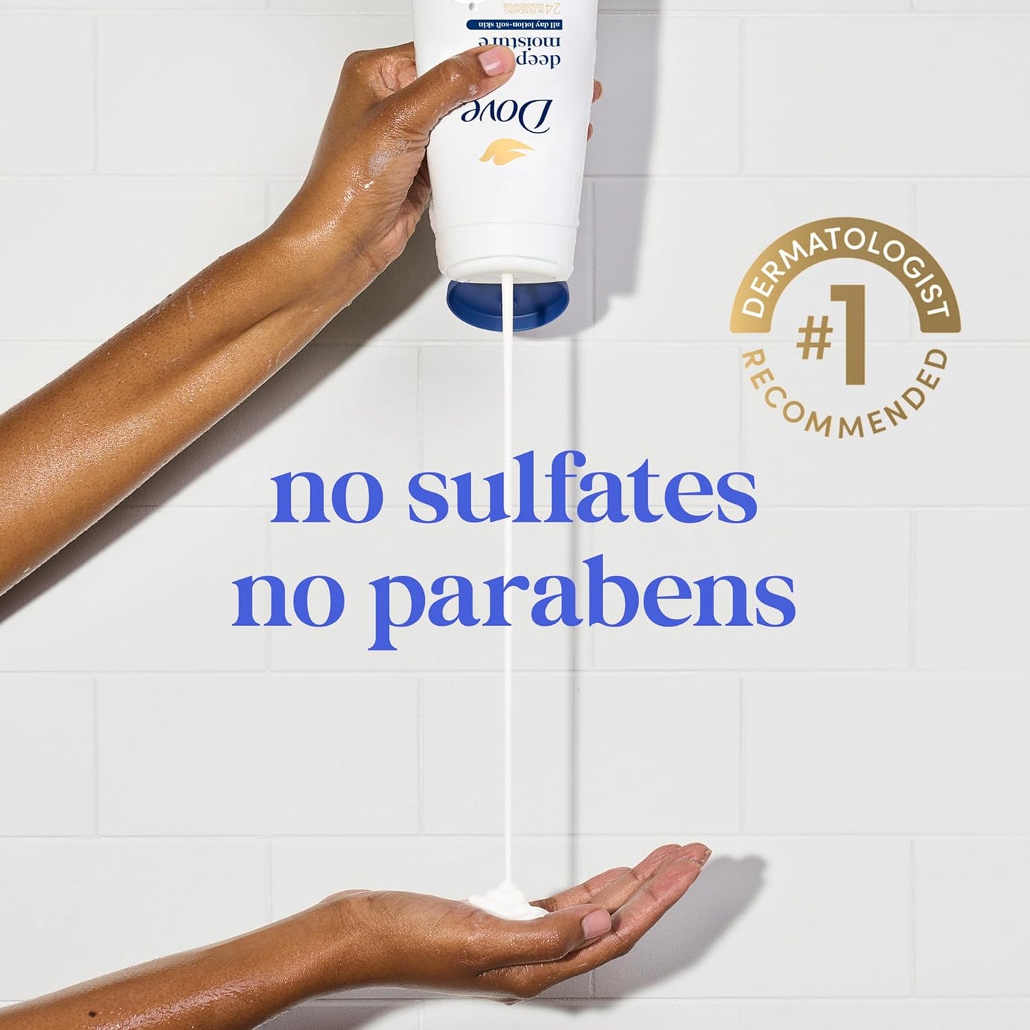 Dove Body Wash with Pump Deep Moisture for 24hr Lotion-Soft Skin Moisture Moisturizing Skin Cleanser with No Sulfates No Parabens,(Pack of 6)