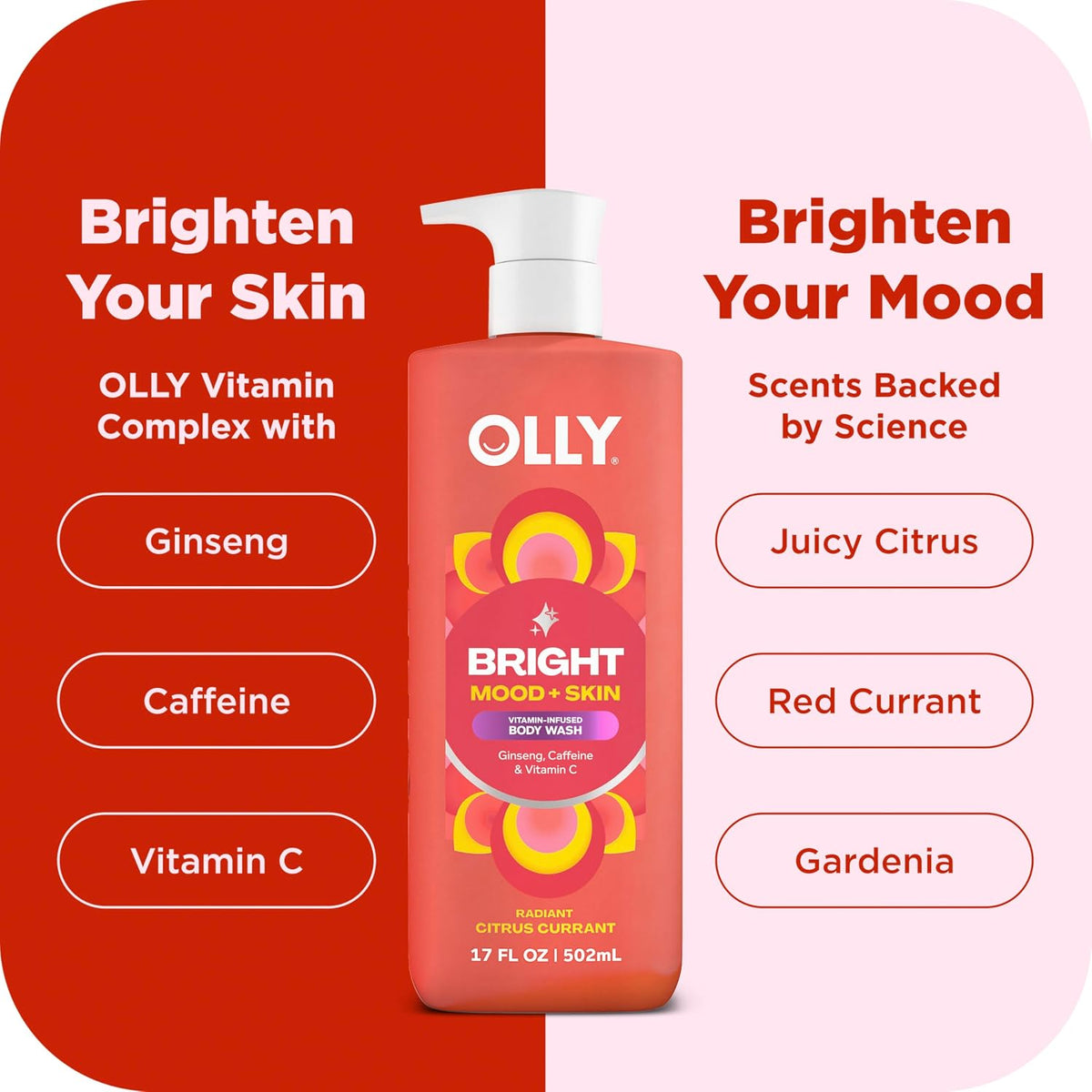 OLLY Body Wash & Body Scrub Mini pack 4 Count 3 oz