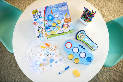 Crayola Magic Light Up Bluey Stamper Art Set, Toddler Mess Free Coloring & Stamping Kit, Bluey Toys, Gifts for Ages 3, 4, 5