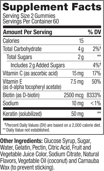 OLLY Hair Skin and Nails Gummies, Undeniable Beauty, Biotin - 120 Count