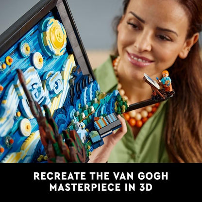 LEGO Ideas Vincent Van Gogh The Starry Night - Building Set for Adults, Ages 18+ - Beautifully Detailed Home Wall Art Decor - Gift for Men & Women - 21333