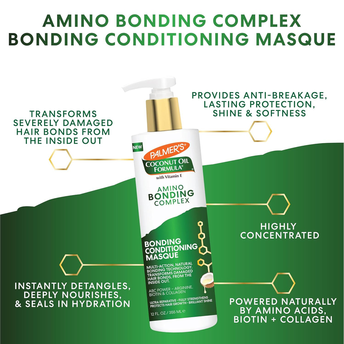 Palmer's Amino Bonding Hair Mask, Intense Conditioning Masque (12 oz)