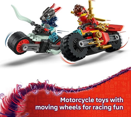 LEGO NINJAGO Kai's Motorcycle Speed Race Building Toy for Kids - Pretend Play Motorcycle Toy with 2 Minifigures - Building Blocks for Boys & Girls, Ages 6+ - Gift Idea for Birthdays - 71838