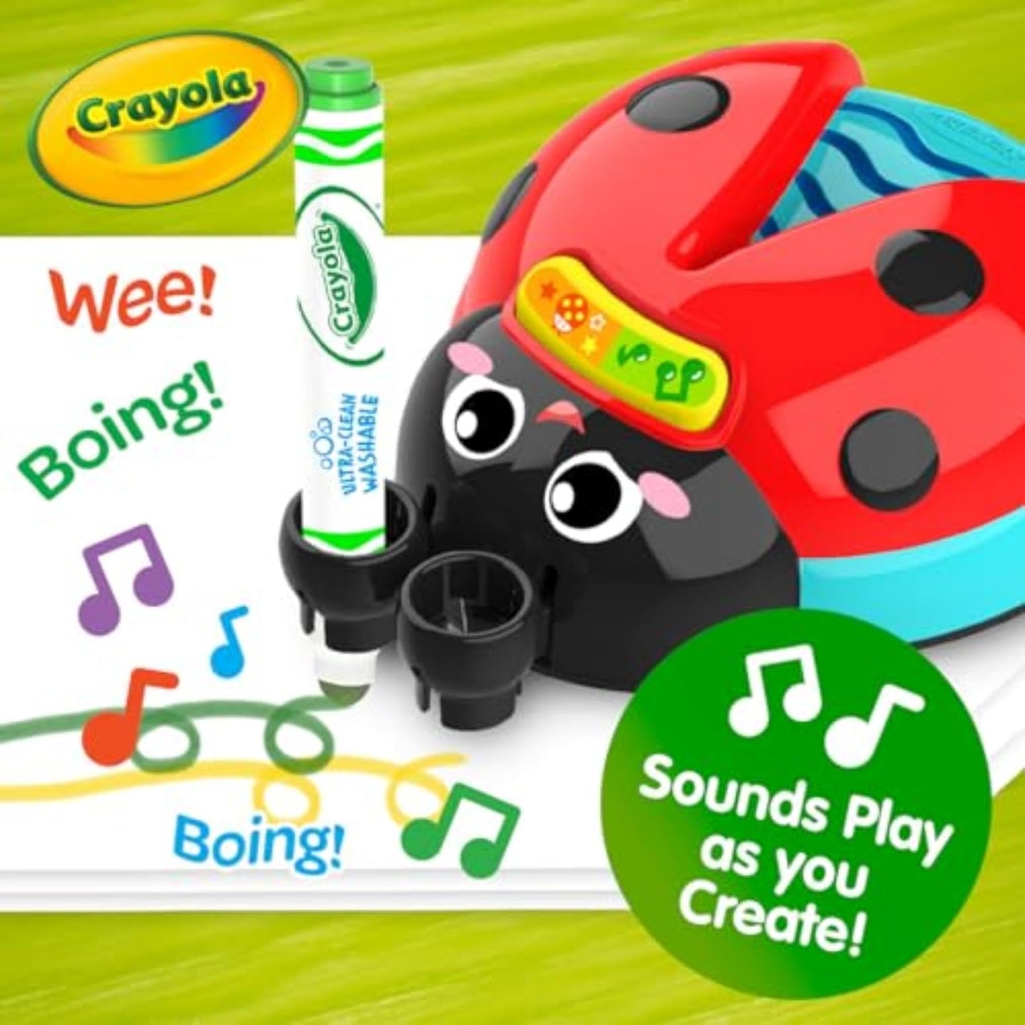 Crayola Musical Color Bug, Toddler Sensory Toy, Ladybug Toy for Kids, Arts & Crafts, Gifts for Toddlers, Ages 2, 3, 4