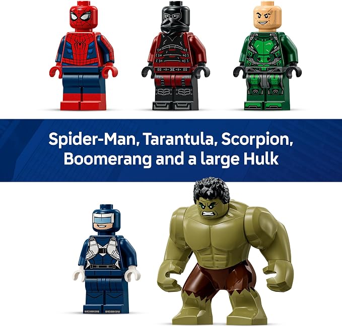 LEGO Marvel Spider-Man vs Hulk Epic Clash - Super Hero Building Toy for Boys & Girls, Ages 8+ - Includes 5 Minifigures & Hulk Figure - Spider-Man Toy for Fans - Gift for Birthdays - 76350
