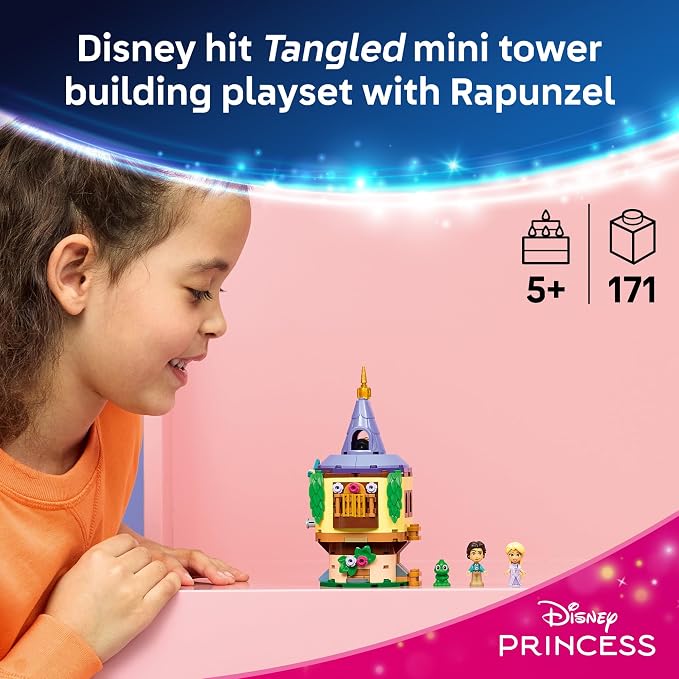 LEGO Disney Princess Rapunzel's Mini Tower 43294 | Building Toys for Girls & Boys, Ages 5+, Princess Castle Playset, Movie Character Figures, 171 pieces, Gift for Birthdays