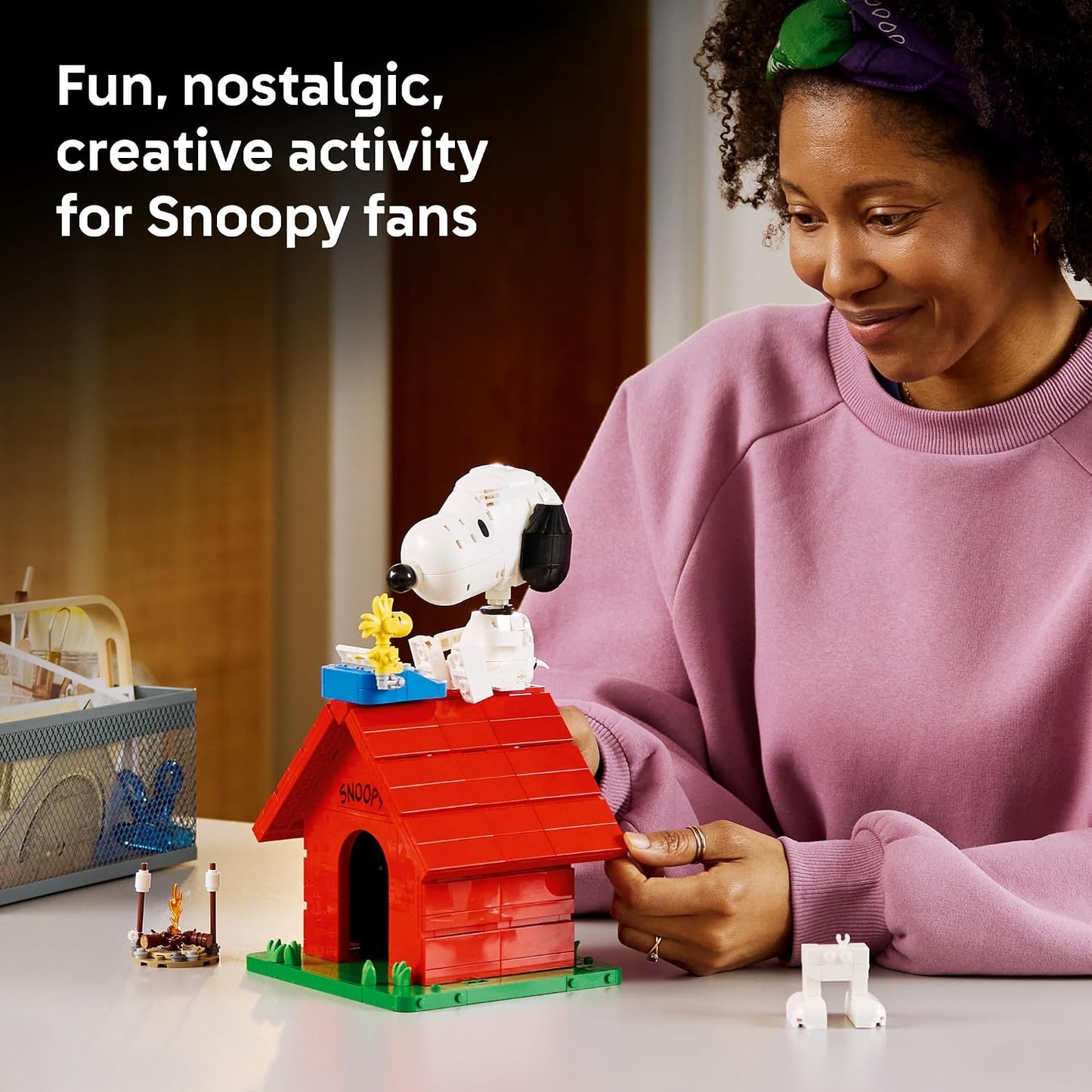 LEGO Ideas Peanuts: Snoopy's Doghouse 21368 | Collectible Building Set for Adults, Ages 18+, Relaxation Activity, Display for Home Office & Bedroom, 964 pieces