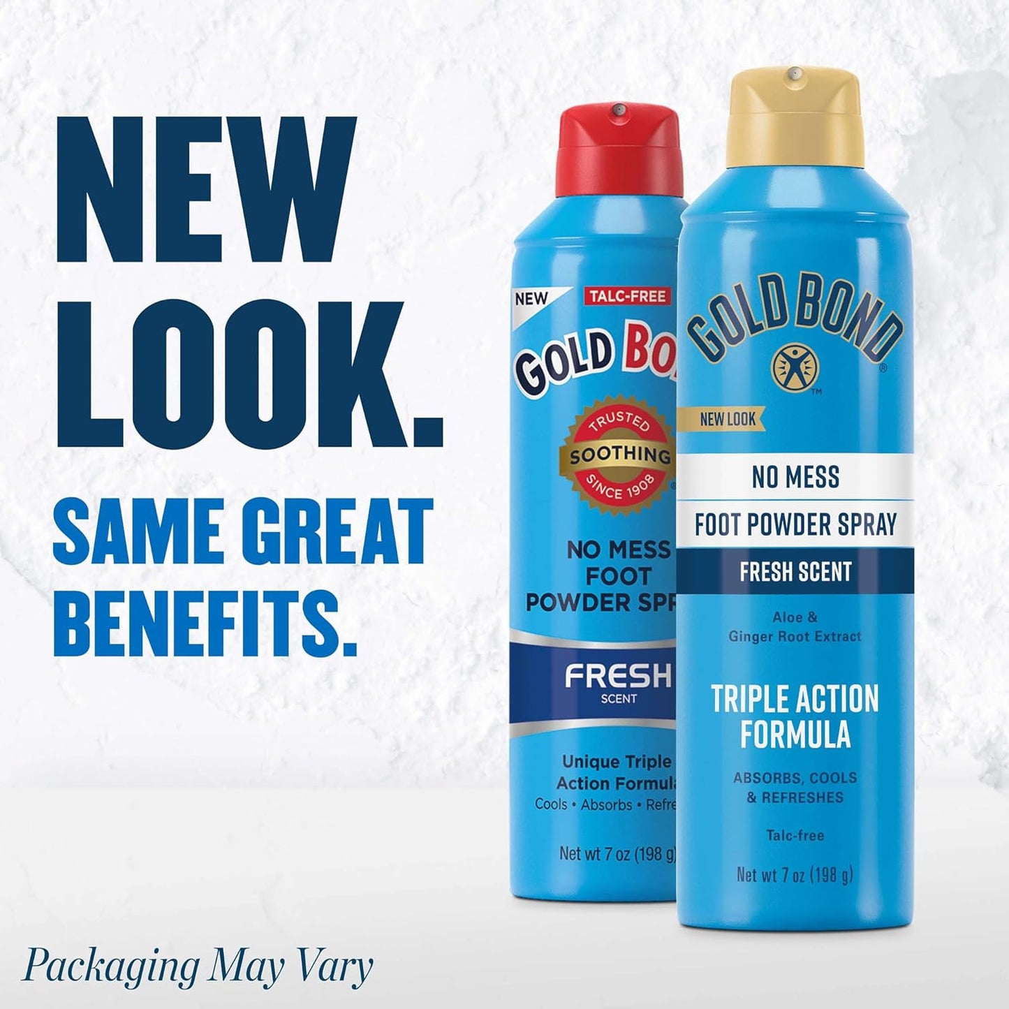 Gold Bond Foot Powder Spray, No Mess Talc-Free, 7 Oz., Fresh Scent | Spray can of foot powder for smelly feet & sweaty feet with a triple action formula, cools on contact