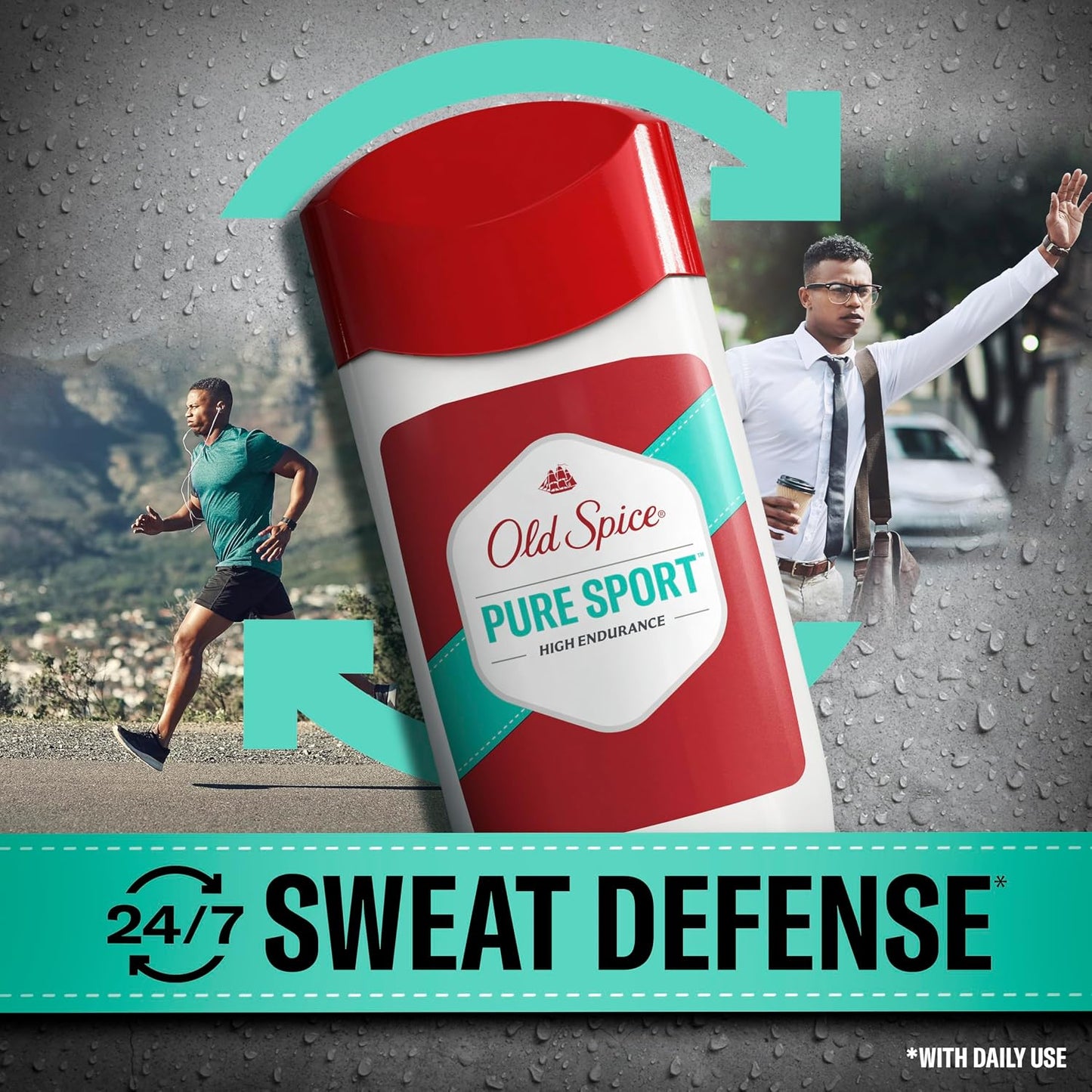 Old Spice Antiperspirant Deodorant For Men, High Endurance, 24/7 Sweat Defense & Odor Protection, 24/7 Freshness & Lasting Scent, Pure Sport Scent, 3.0 oz (Pack of 2)
