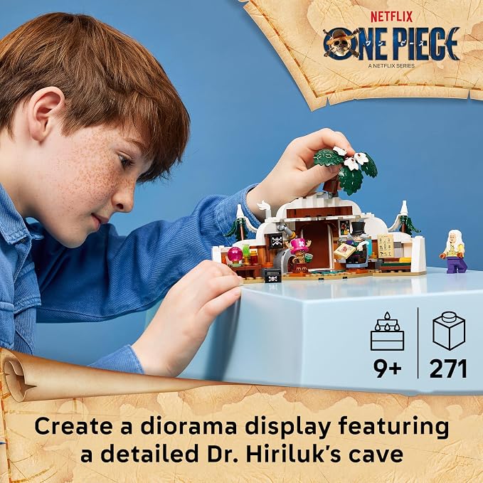 LEGO ONE PIECE Dr. Hiriluk's Hideout 75641 | Building Toys for Boys & Girls, Ages 9+, Playset for Pretend Play, Chopper Minifigure, 271 pieces, Gift for Birthdays