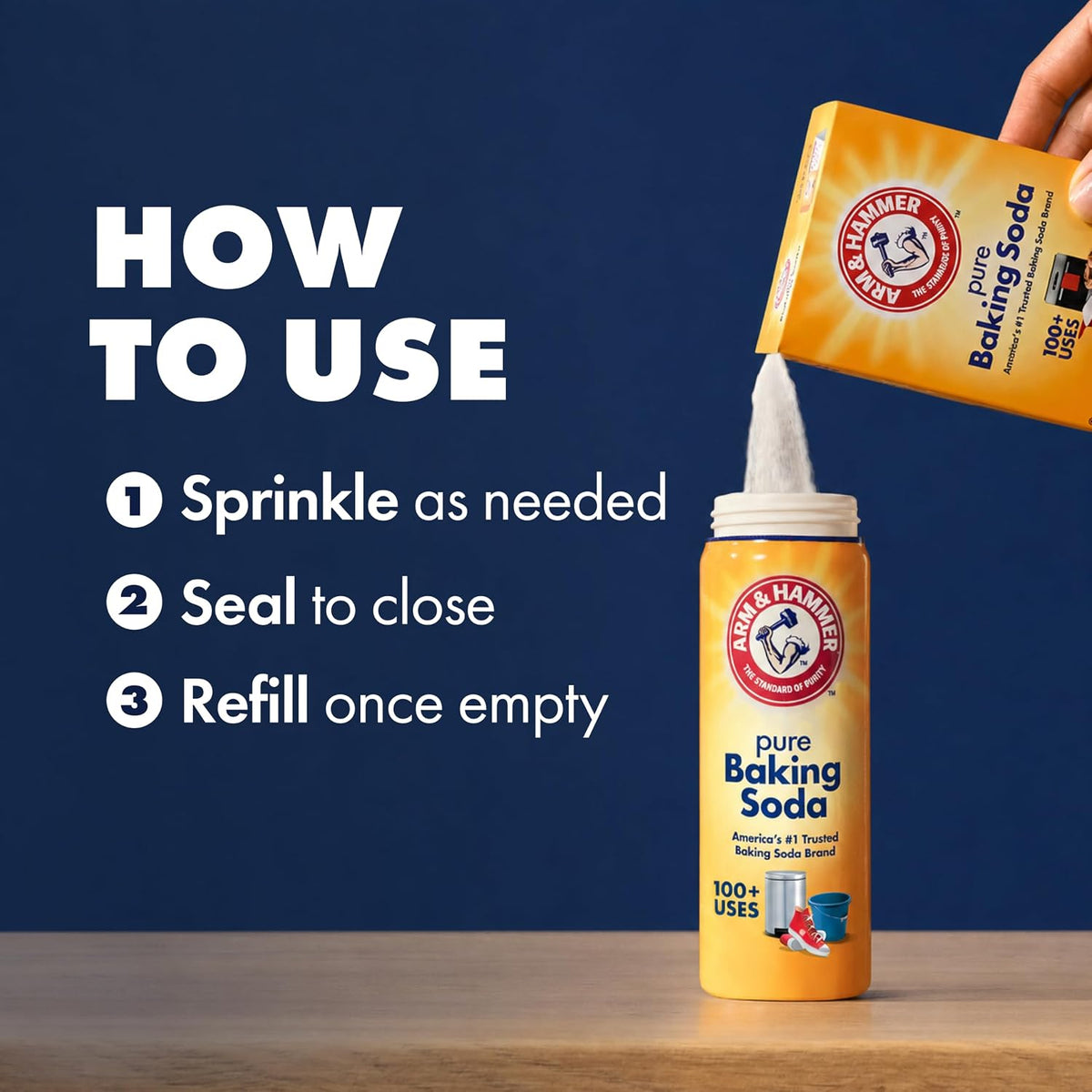 Arm & Hammer Pure Baking Soda Shaker - 12 Oz - (Pack of 6)