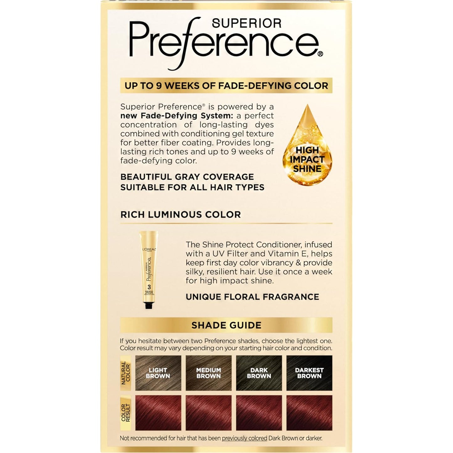 L'Oreal Paris Superior Preference Luminous Fade-Defying Permanent Hair Color, Hair Dye For Up to 9 Weeks of Radiance, Intense Dark Red RR-04, 1 Hair Dye Kit