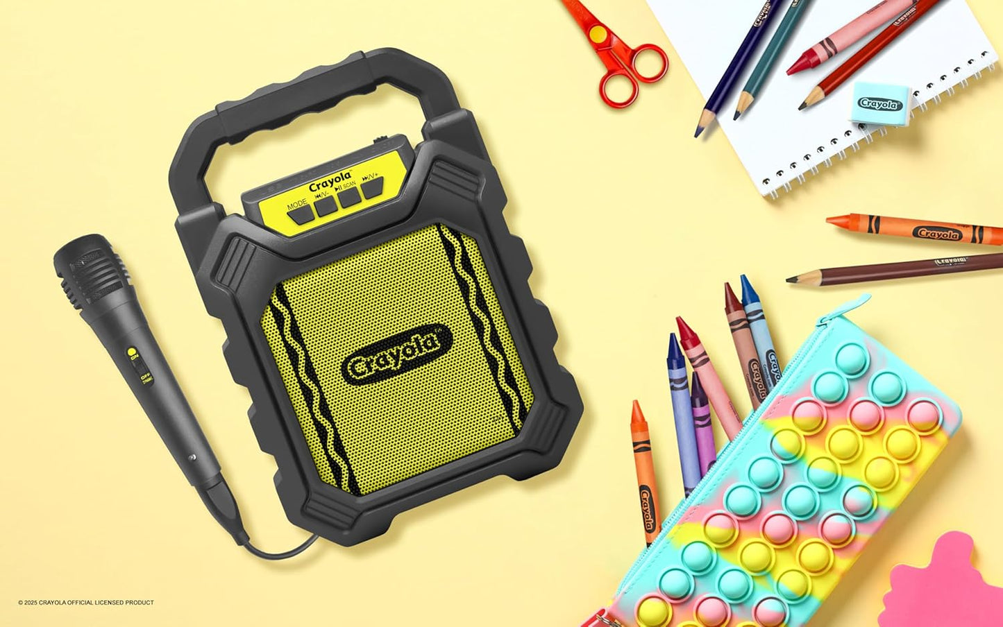 Crayola Mini Karaoke Machine for Kids, Bluetooth Speakers with Microphone | 4" Driver 10W Peak Power, Loud HD Sound, Rechargeable Mini Portable Bluetooth Speaker, USB, TWS, Indoor/Outdoor Party