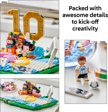 LEGO Editions Lionel Messi – Soccer Highlights - Building Set for Boys & Girls, Ages 10+ - Collectible Soccer Gift with Plaque - Kids Bedroom or Shelf Decor - 43011