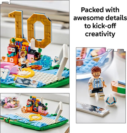 LEGO Editions Lionel Messi – Collector's Set Co-Pack - Building Toy for Kids - Soccer Collectible - Sports Décor for Boys & Girls, Ages 12+ - Gift Idea for Soccer Fans - 66818