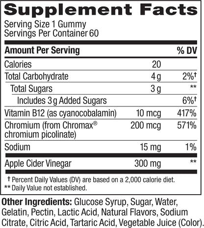 OLLY Metabolism Gummy Rings, Cellular Energy Supplement,* ACV - 60 Count