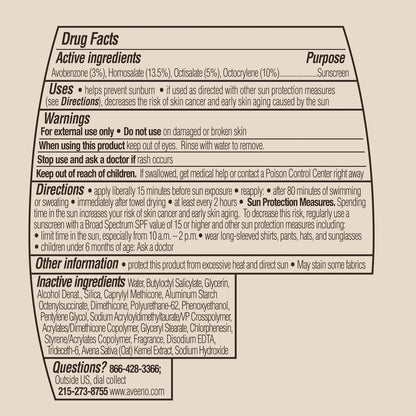 Aveeno Protect + Hydrate Sunscreen Lotion for Body & Face with Prebiotic Oat, SPF 60 Broad Spectrum Sunscreen, Paraben, & Oil Free, Water & Sweat Resistant (80-min) for Sensitive Skin, 3 Fl Oz