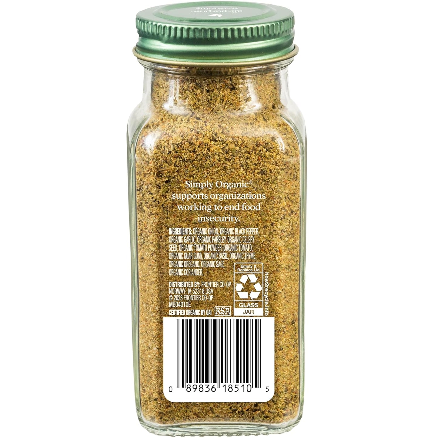 Simply Organic All-Purpose Seasoning Blend, 2.08 Ounce Jar, Great on Chicken, Steak, Beef and More (Pack of 2)