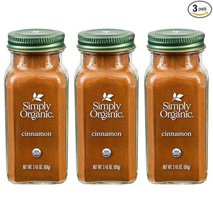 Simply Organic Ground Vietnamese Cinnamon, 2.45-Ounce Jar (Pack of 3), Intense Hot Candy Flavor, Vibrant Color, Kosher, Organic, Non GMO