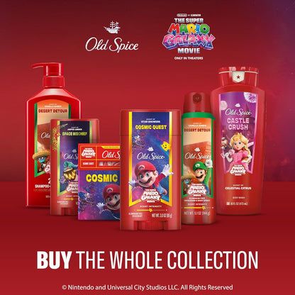 Old Spice Aluminum Free Deodorant for Men, Old Spice x The Super Mario Galaxy Movie, 24/7 Lasting Freshness, Lasting Odor Protection, Smell Super with Castle Crush, Celestial Citrus Scent, 3.0 oz