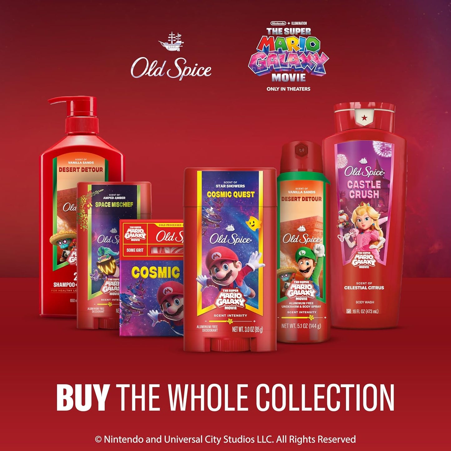 Old Spice Aluminum Free Deodorant for Men, Old Spice x The Super Mario Galaxy Movie, 24/7 Lasting Freshness, Lasting Odor Protection, Smell Super with Desert Detour, Vanilla Sands Scent, 3.0 oz