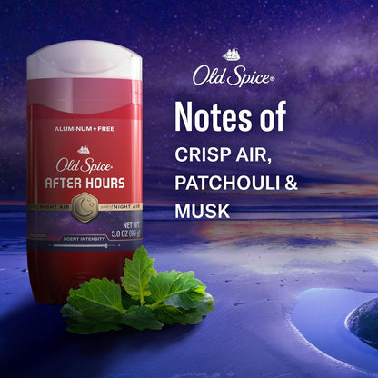 Old Spice Aluminum Free Deodorant for Men, 24/7 Odor Protection, 24/7 Freshness & Lasting Scent, Afterhours with Spice Scent, 3.0 oz (Pack of 3)