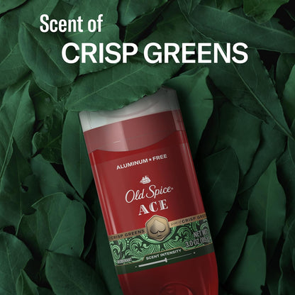 Old Spice Aluminum Free Deodorant for Men, 24/7 Odor Protection, 24/7 Signature Scent & Lasting Freshness, Goes on Clean, Ace with Grapefruit, Bay Leaf, & Fresh Foliage Scent, 3.0 oz