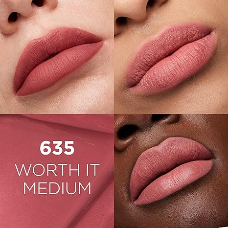 L'Oreal Paris Infallible Matte Resistance Liquid Lipstick, up to 16 Hour Wear, Worth It Medium 635, 0.16 Fl Oz