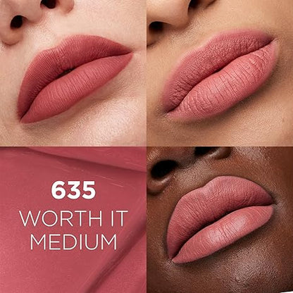 L'Oreal Paris Infallible Matte Resistance Liquid Lipstick, up to 16 Hour Wear, Worth It Medium 635, 0.16 Fl Oz
