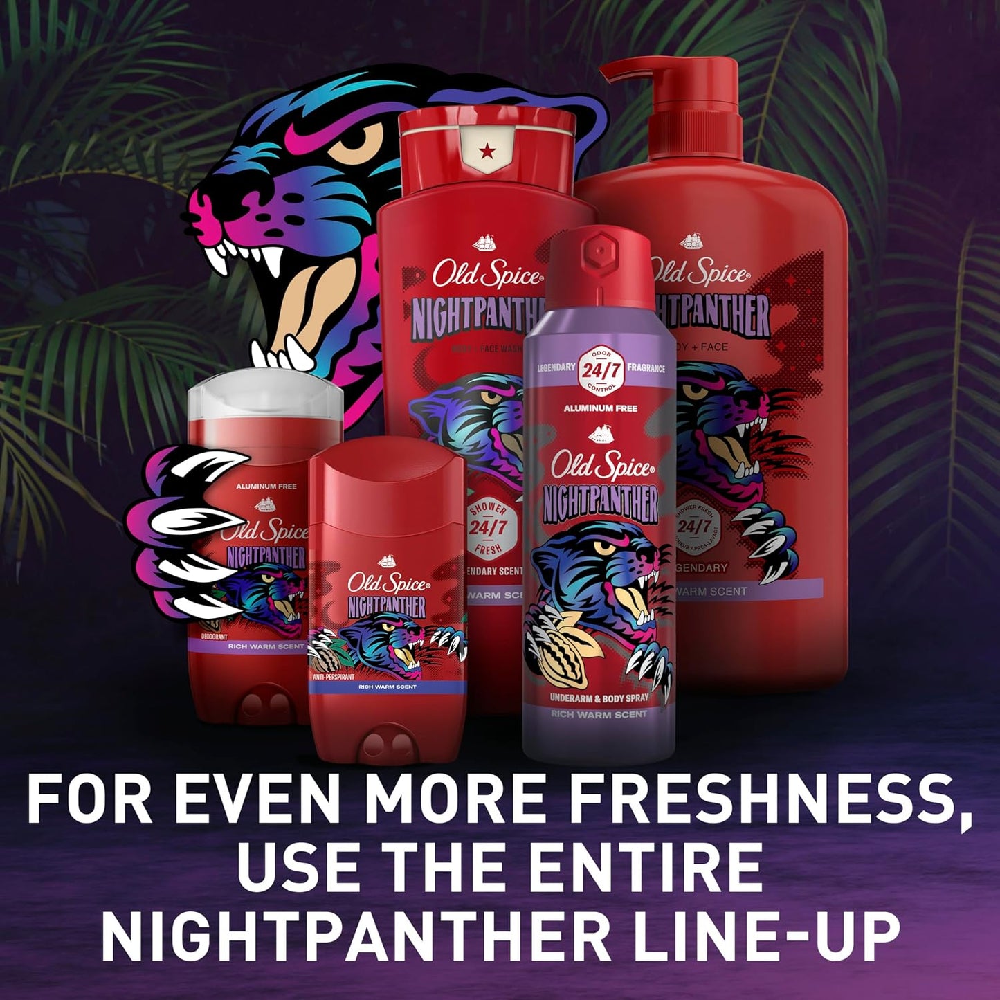 Old Spice Cleansing Body Wash for Men, 3X Defense, 24/7 Shower Fresh with Lasting Scent, 2 in 1 Body and Face Wash, Daily Men’s Wash and Shower Gel, NightPanther Rich Warm Masculine Scent, 33.4 oz